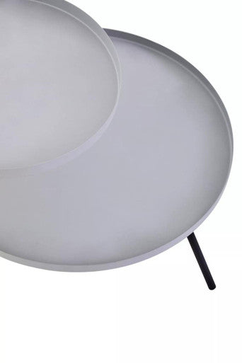 Trosa Two Tier Grey and Black Side Table