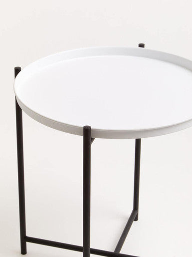 Trosa Side Table With Round White Top