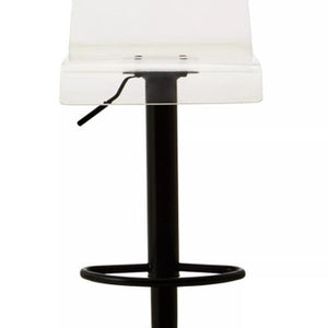 Baina Clear Acrylic Bar Chair with Black Finish Base