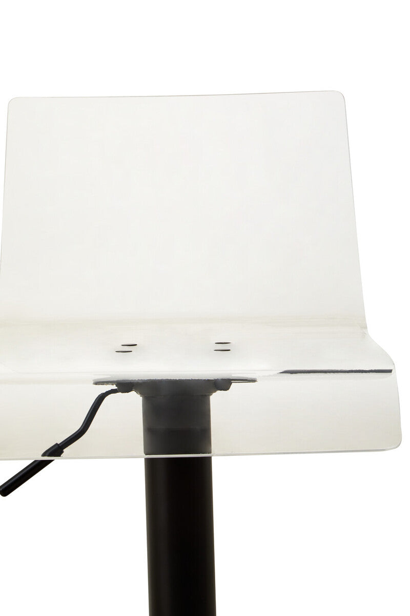 Baina Clear Acrylic Seat Bar Stool with Black Base