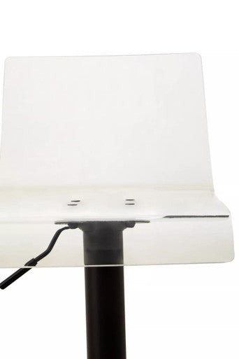 Baina Clear Acrylic Seat Bar Stool With Black Base