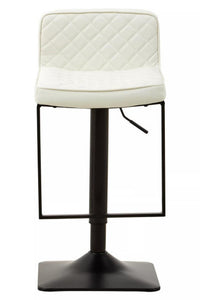 Baina White Leather Effect And Black Base Bar Chair