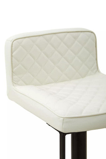 Baina White Leather Effect And Black Base Bar Chair