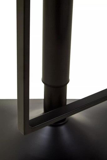 Baina White Leather Effect And Black Base Bar Chair