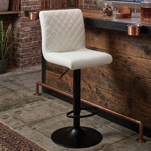 High Back White Leather Effect Bar Chair | Baina