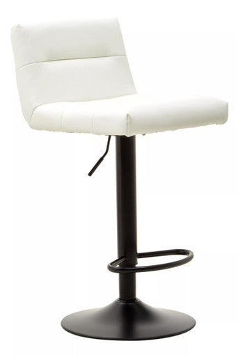 Baina White Leather Effect Bar Stool