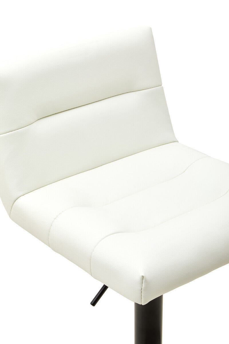 Baina White Leather Effect Bar Stool