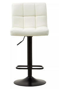 Baina White Faux Leather Bar Chair