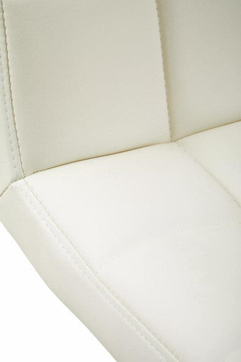 Baina White Leather Effect Quilted Bar Stool