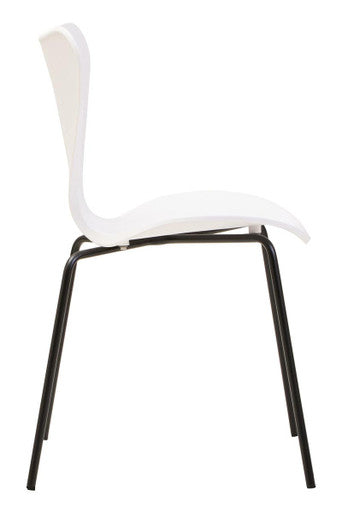 Laila Dining Chair With White Seat And Black Legs