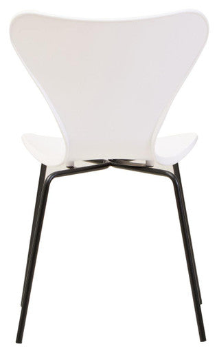 Laila Dining Chair With White Seat And Black Legs