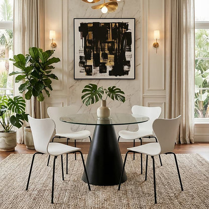 Laila White Seat and Black Legs Dining Chair