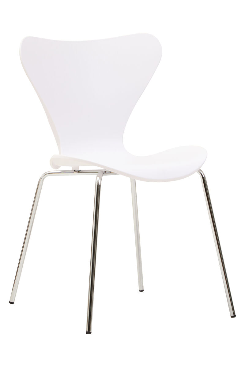 Laila White Seat And Silver Chrome Legs Dining Chair