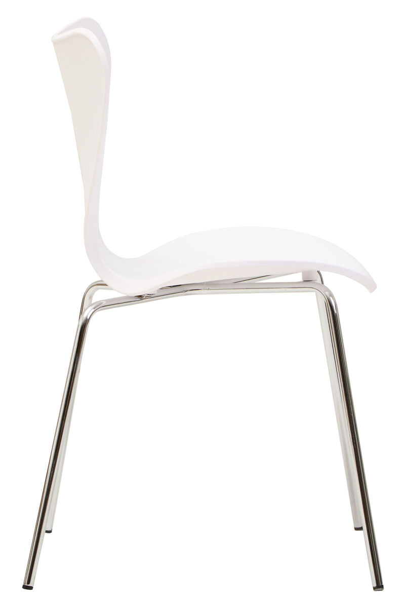 Laila White Seat And Silver Chrome Legs Dining Chair