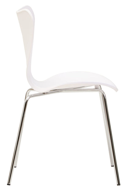 Laila White Seat And Silver Chrome Legs Dining Chair
