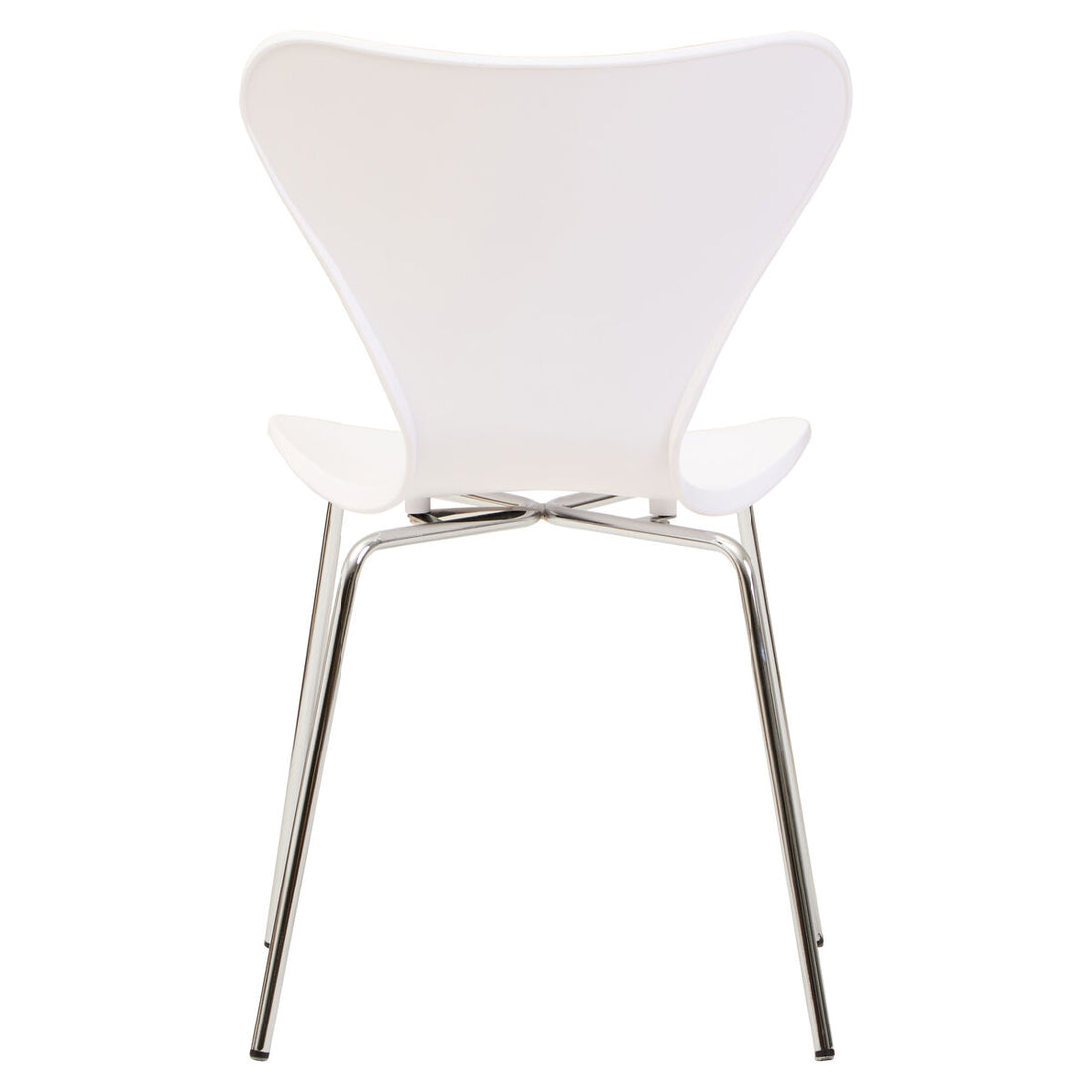 Laila White Seat And Silver Chrome Legs Dining Chair