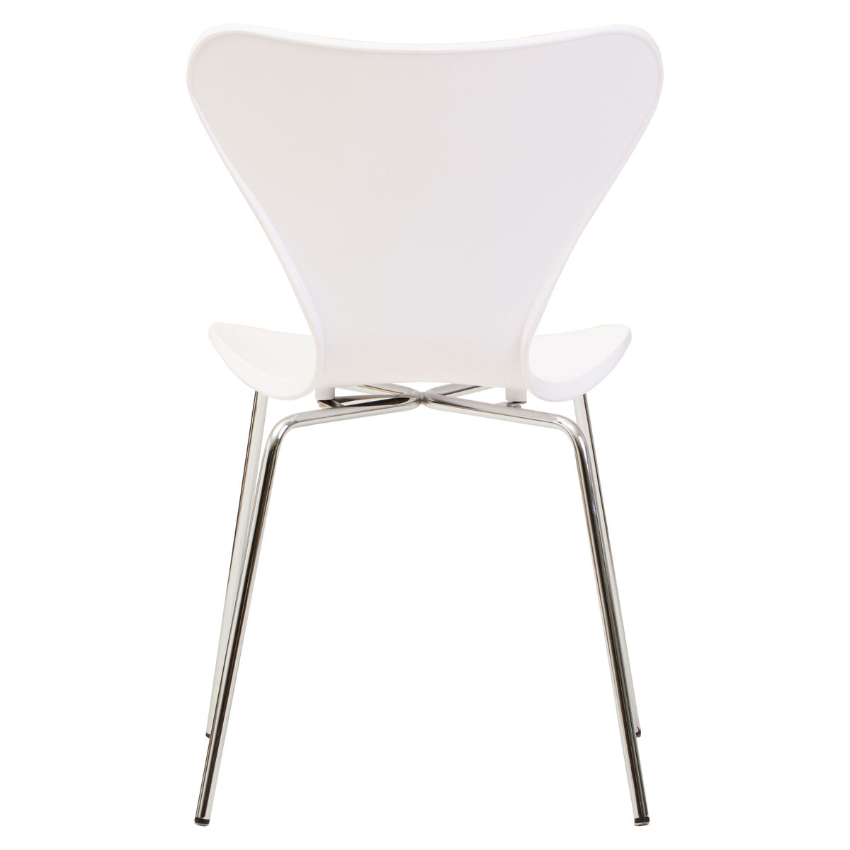Laila White Seat And Silver Chrome Legs Dining Chair