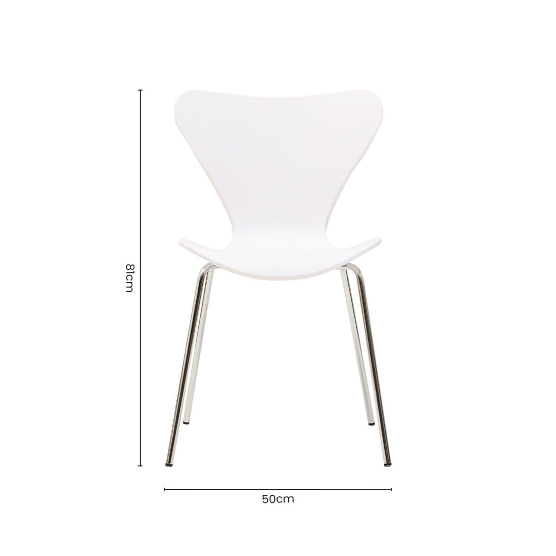 Laila White Seat And Silver Chrome Legs Dining Chair