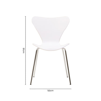 Laila White Seat And Silver Chrome Legs Dining Chair