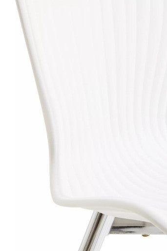 Laila Dining Chair With White Seat And Silver Chrome Legs