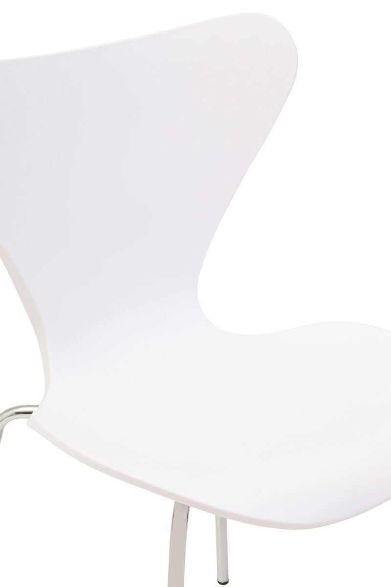 Laila White Seat And Silver Chrome Legs Dining Chair