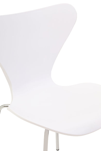 Laila White Seat And Silver Chrome Legs Dining Chair