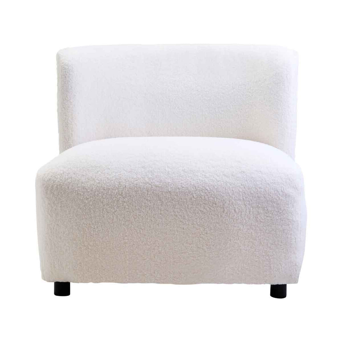 Montreal Ivory Boucle Effect Armless Lounge Chair