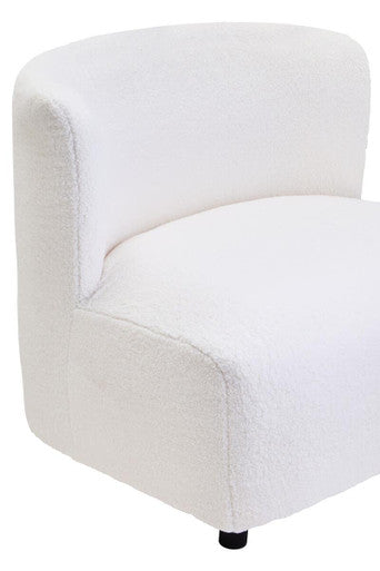 Montreal Ivory Boucle Effect Armless Lounge Chair - image 5