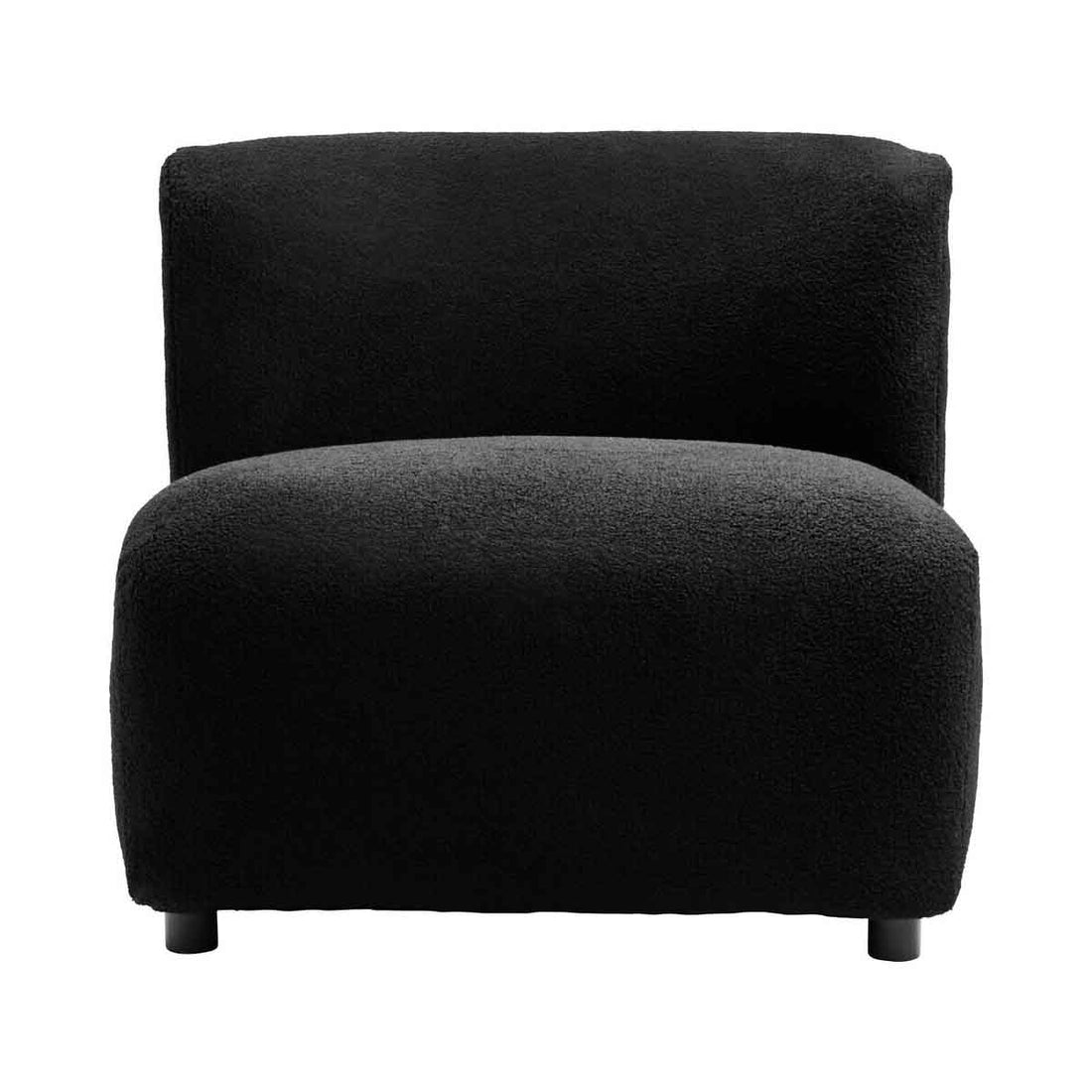 Montreal Black Boucle Effect Armless Lounge Chair