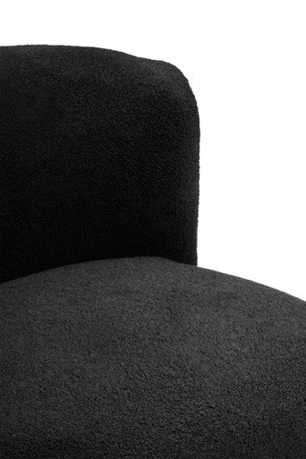 Montreal Black Boucle Effect Armless Lounge Chair - image 8