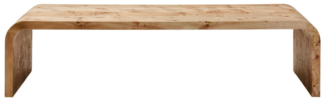 Mota Burl Wood Design Curved Coffee Table