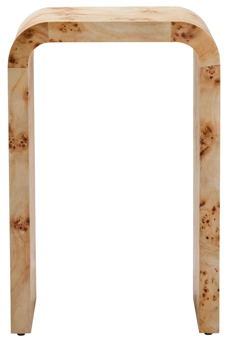 Mota Burl Wood Design Curved Side Table