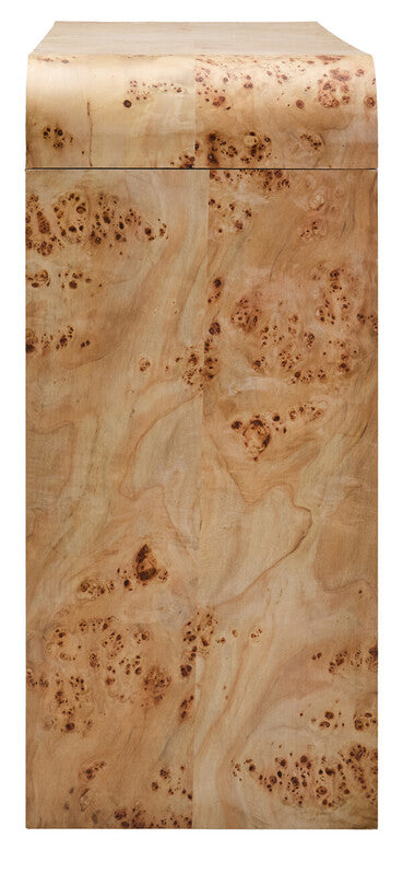 Mota Burl Wood Design Curved Console Table