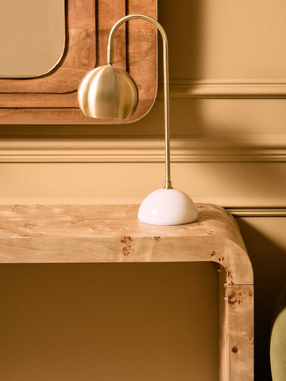 Mota Burl Wood Design Curved Console Table