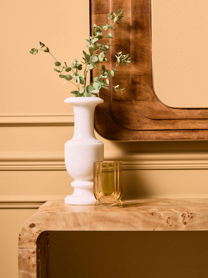 Mota Burl Wood Design Curved Console Table