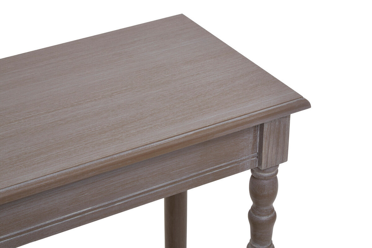 Heritage Console Table with Pine Wood Grey Washed Finish