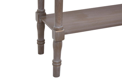 Heritage Console Table with Pine Wood Grey Washed Finish