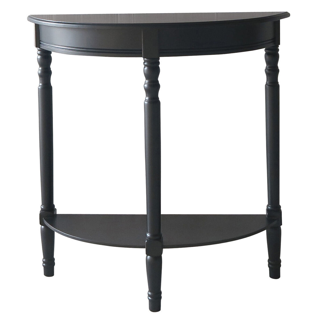Heritage Black Pine Wood Half Moon Console Table