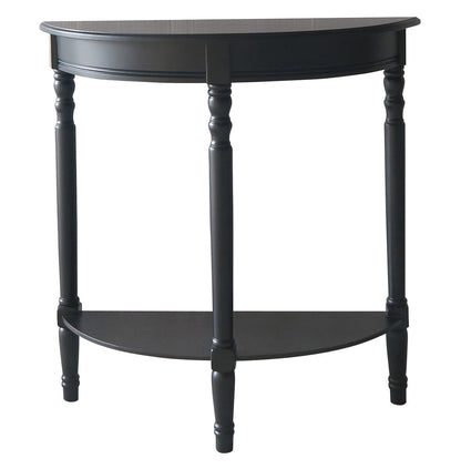 Heritage Black Pine Wood Half Moon Console Table
