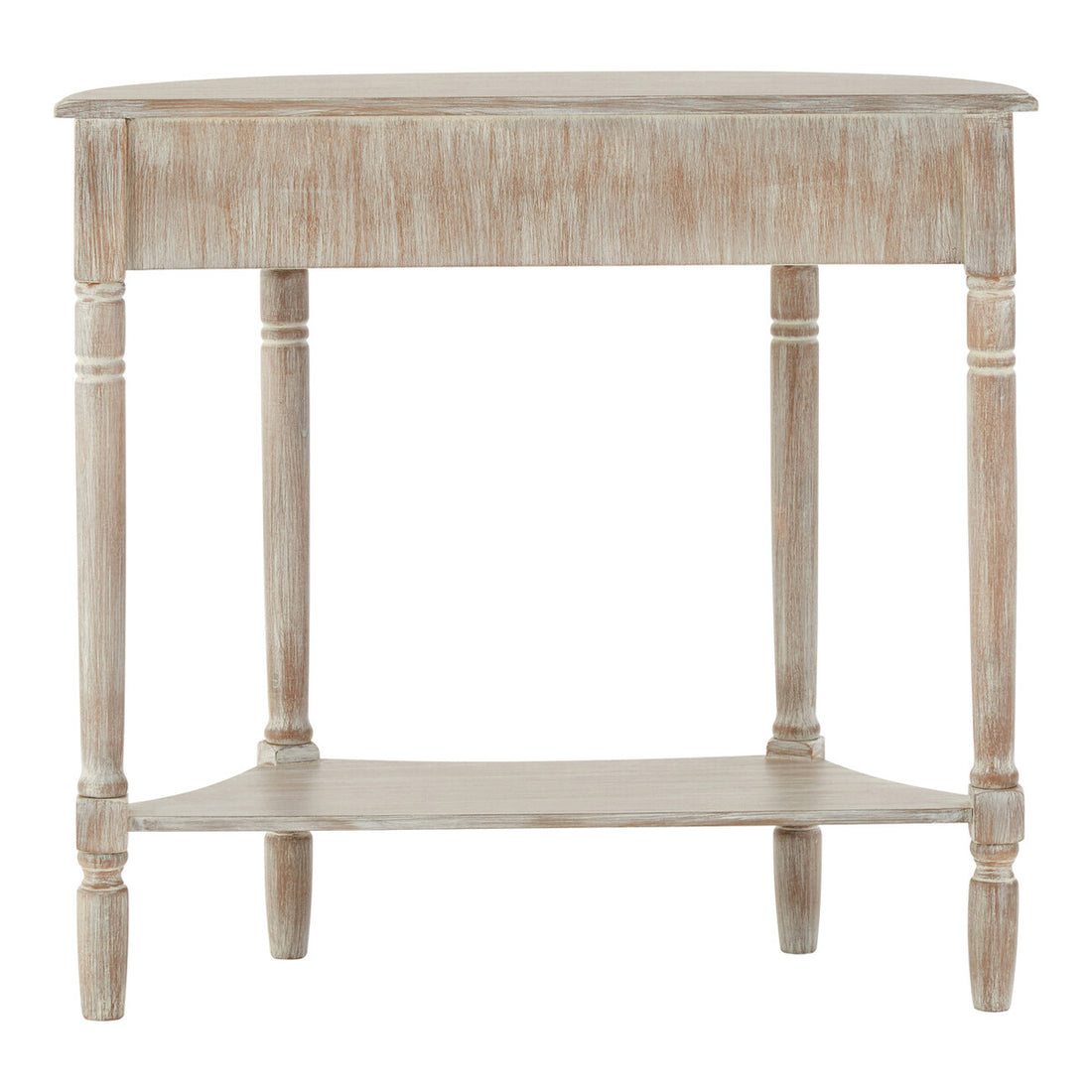 Heritage Natural Wash Pine Wood Half Moon Console Table with Drawer