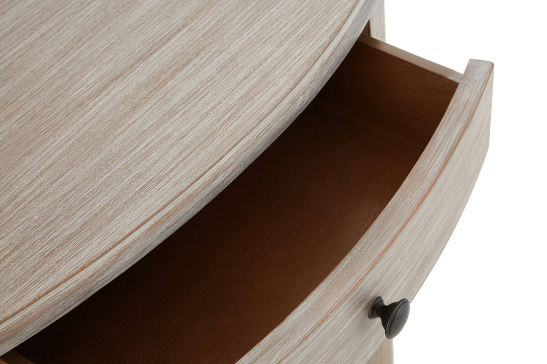 Heritage Natural Wash Pine Wood Half Moon Console Table with Drawer