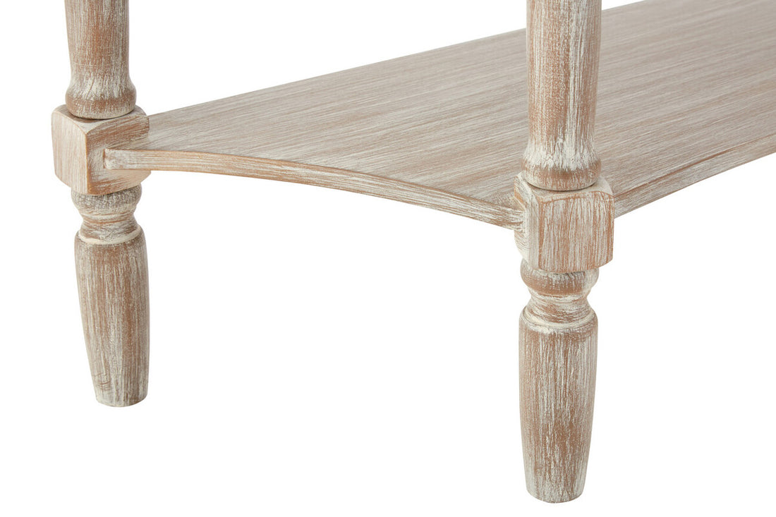 Heritage Natural Wash Pine Wood Half Moon Console Table with Drawer