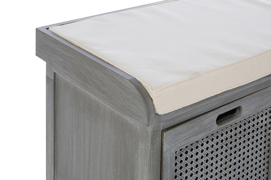 Heritage Grey Three Drawer Storage Bench with Cushion - Image 6