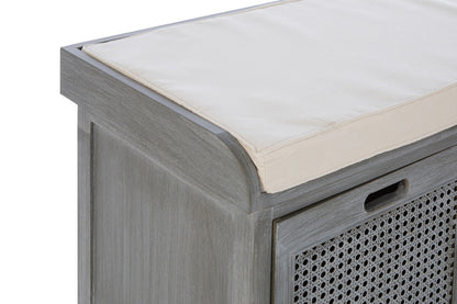 Heritage Grey Three Drawer Storage Bench with Cushion - Image 6