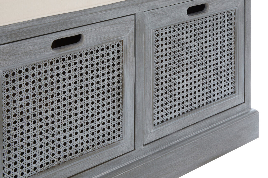 Heritage Grey Three Drawer Storage Bench with Cushion - Image 7