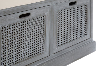 Heritage Grey Three Drawer Storage Bench with Cushion - Image 7