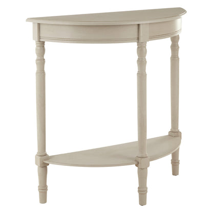 Heritage Putty Pine Wood Half Moon Console Table