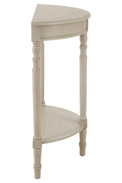 Heritage Putty Pine Wood Half Moon Console Table