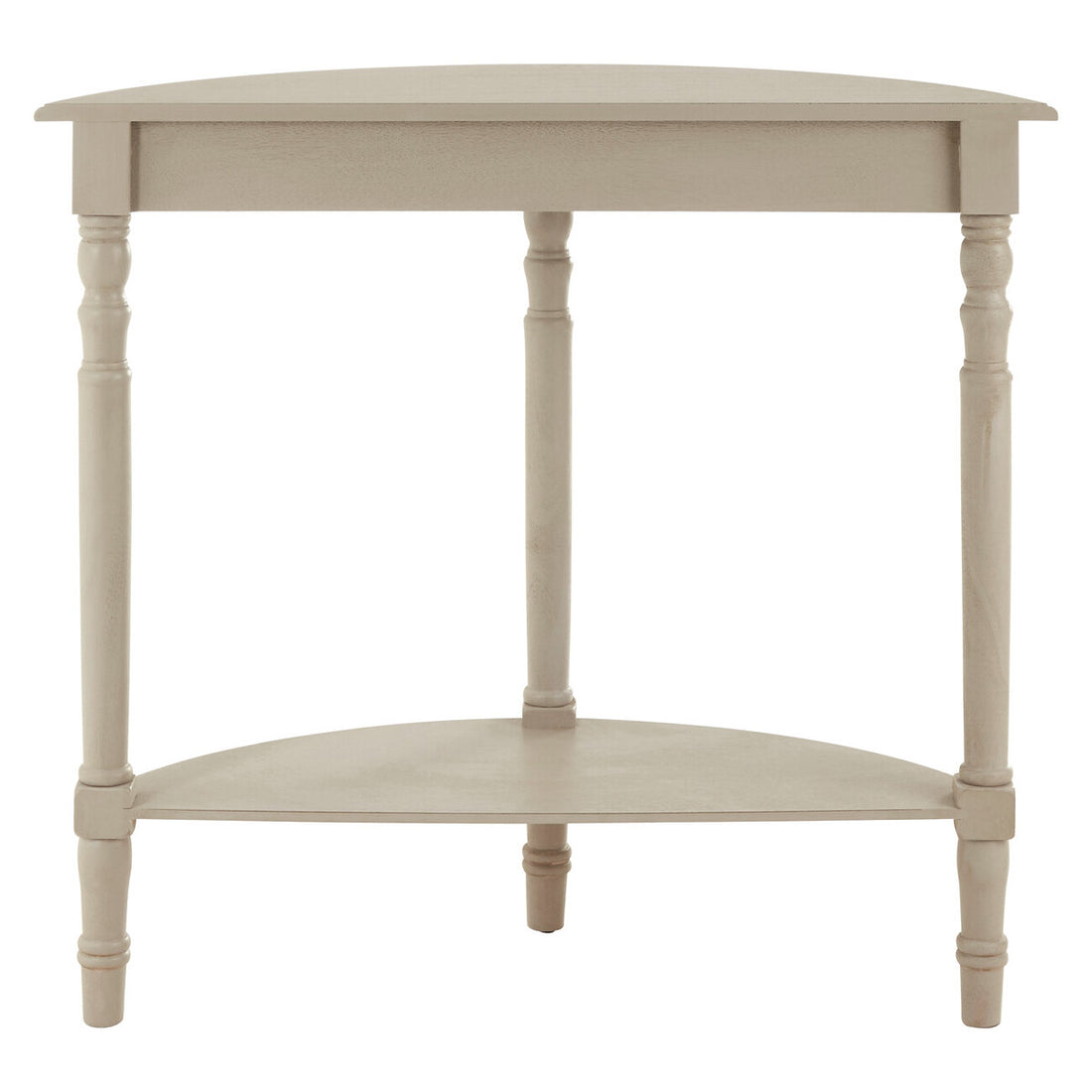 Heritage Grey Putty Pine Wood Half Moon Console Table