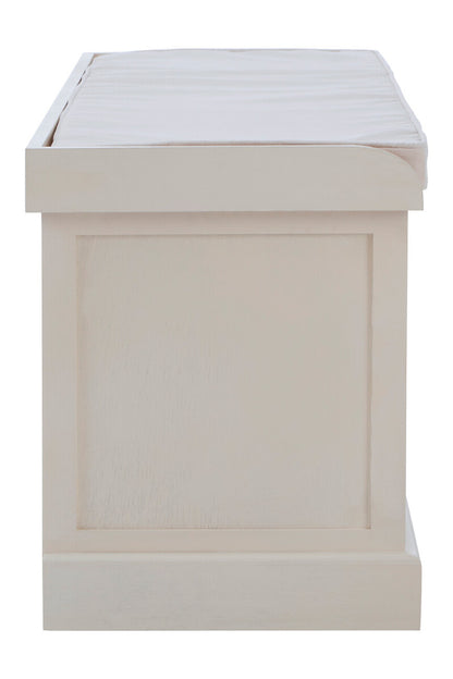 Heritage White Three Drawer Storage Bench with Cushion - Image 3